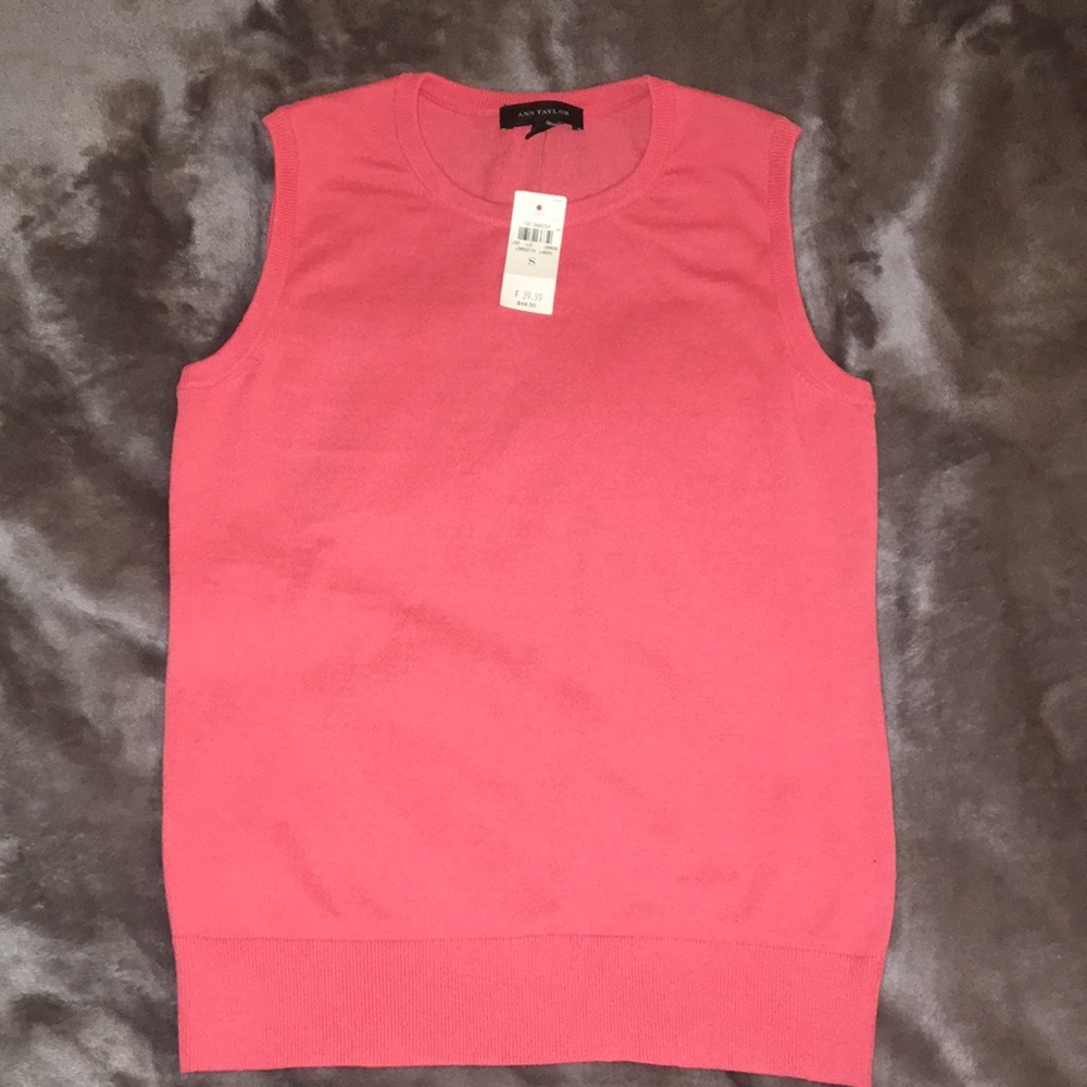NWT Pink Ann Taylor sweater vest
